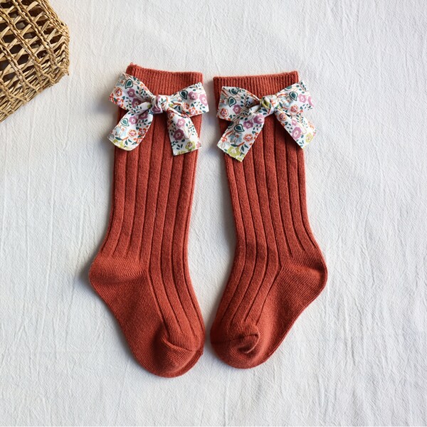 

Baby Bow Knot Decor Socks, Orange
