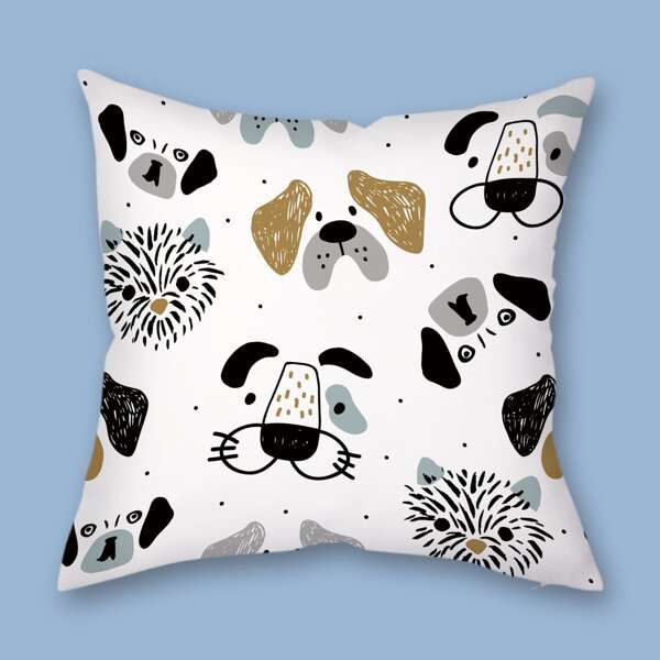 

Cartoon Graphic Kids Cushion Cover Without Filler, Multicolor