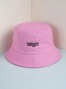 Y2k Unisex thêu chữ Babygirl Mũ chống nắng thời trang, trang phục thường ngày ngoài trời - Hồng - Xem 2