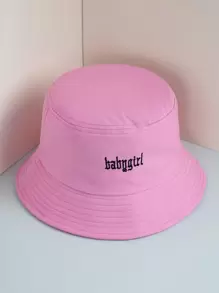 Y2k Unisex thêu chữ Babygirl Mũ chống nắng thời trang, trang phục thường ngày ngoài trời - Hồng - Xem 1