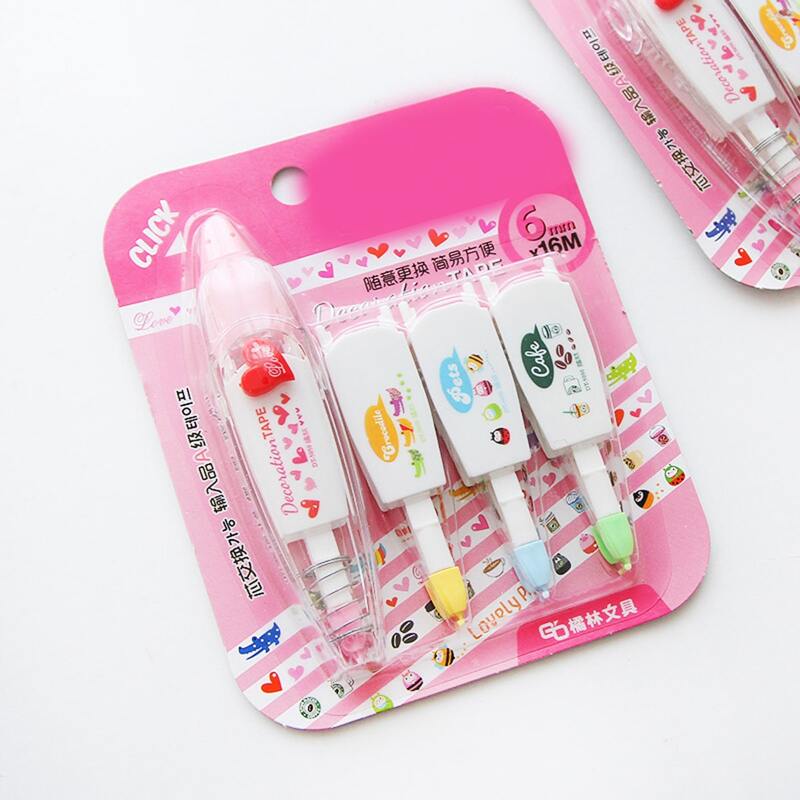 

1pc Cartoon Graphic Tape & 3pcs Replacement, Multicolor