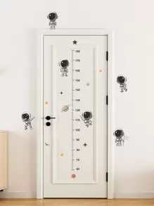 卡通宇航員兒童身高測量貼紙 - 黑色 - 查看 1