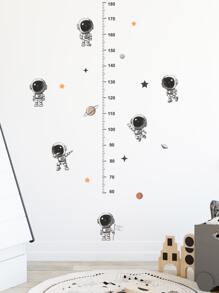 卡通宇航員兒童身高測量貼紙 - 黑色 - 查看 3
