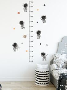 卡通宇航員兒童身高測量貼紙 - 黑色 - 查看 4