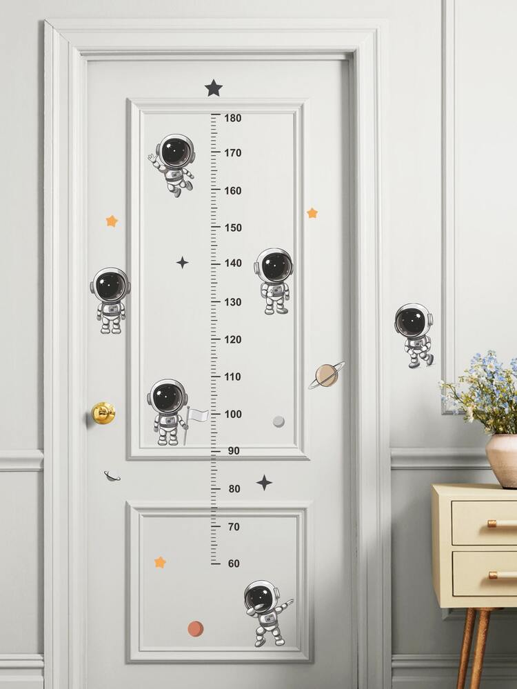 卡通宇航員兒童身高測量貼紙 - 黑色 - 查看 5