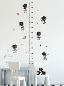 卡通宇航員兒童身高測量貼紙 - 黑色 - 查看 6