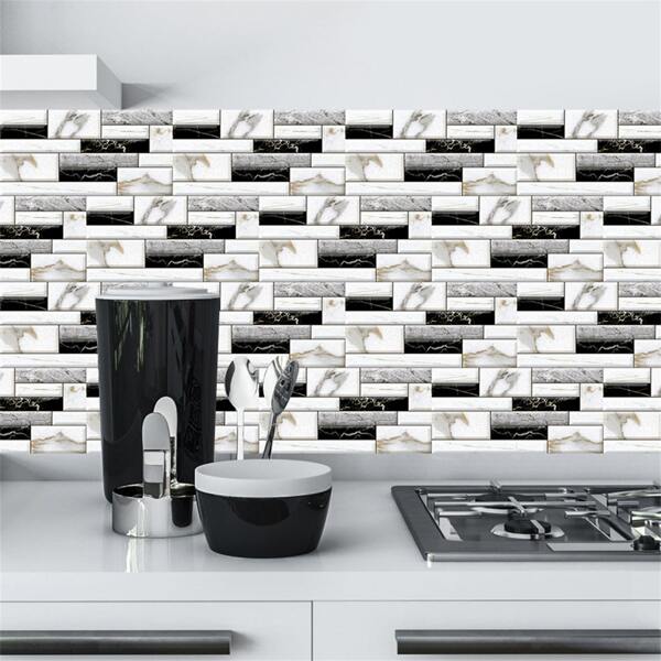 

10pcs Marble Pattern Wall Sticker, Multicolor