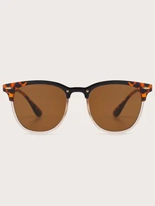 Gafas de moda con lentes tintados de estilo browline - Marrón - Ver 4