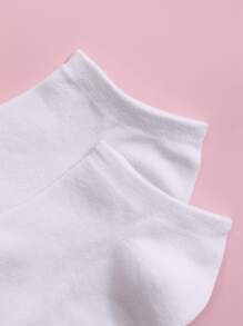 6pairs Plain Ankle Socks - White - View 3