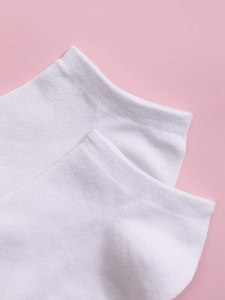 6pairs Plain Ankle Socks - White - View 3