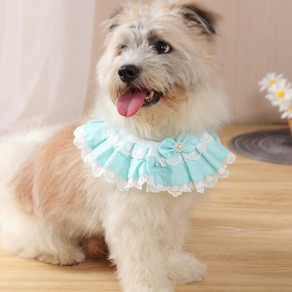 

Bow Decor Pet Bandana, Baby blue