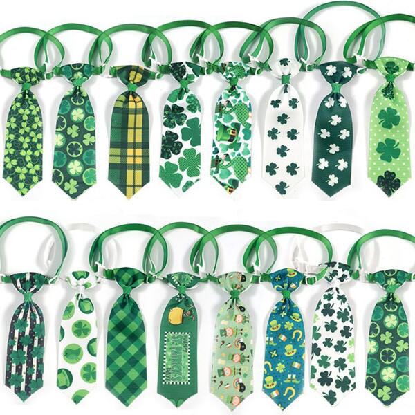 

1pc Leaf Print Random Pet Tie, Multicolor