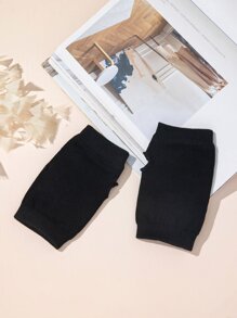 1 Pair Women Open Finger Knitted Warm Gloves, Minimalist Design Suitable For Daily Autumn/Winter Outdoor Use Cold Gloves - Black - View 4