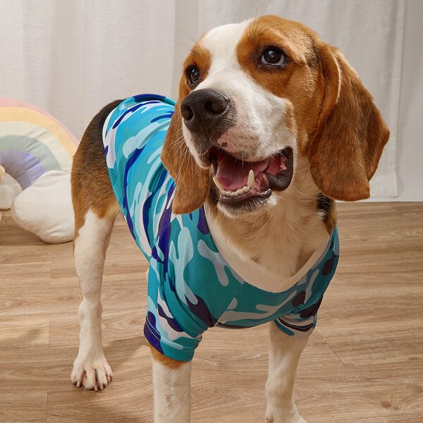 

Camouflage Pattern Pet Tee, Blue