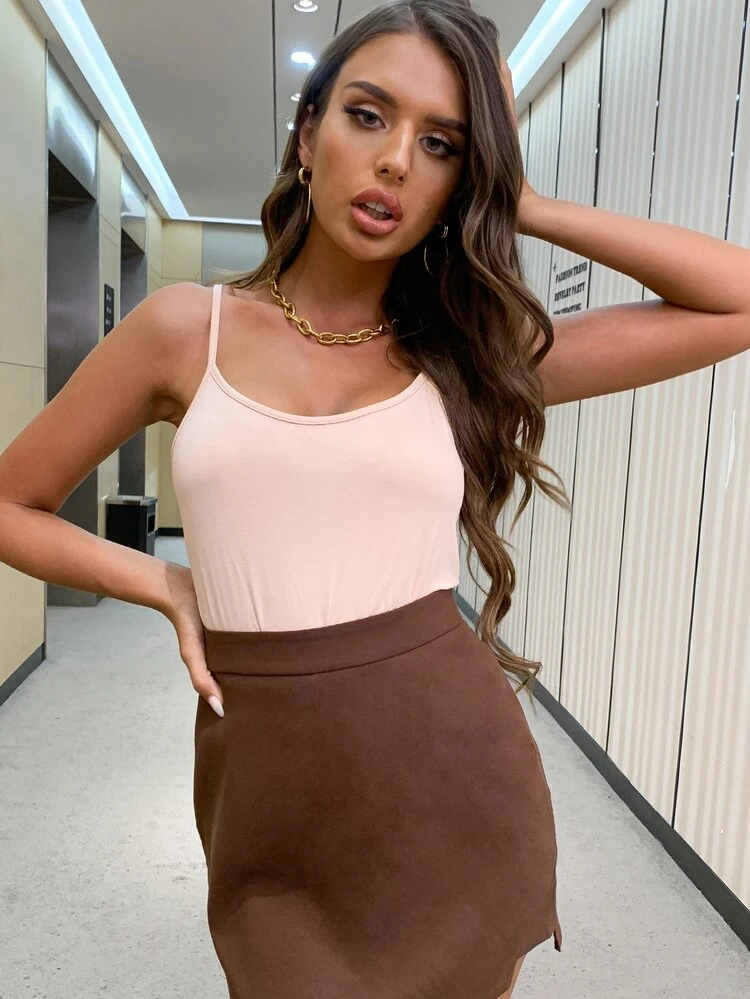 AAmilife Solid Low Back Cami Top