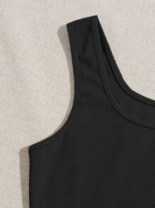 Muchica 2 gói áo ba lỗ dệt kim - Đen và trắng - Xem 5