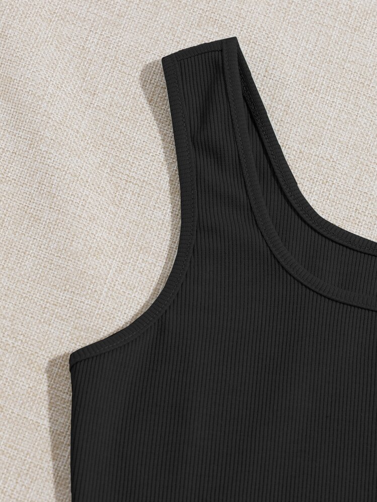 Muchica 2 paquetes de tank tops de punto acanalado - Blanco y Negro - Añade 5