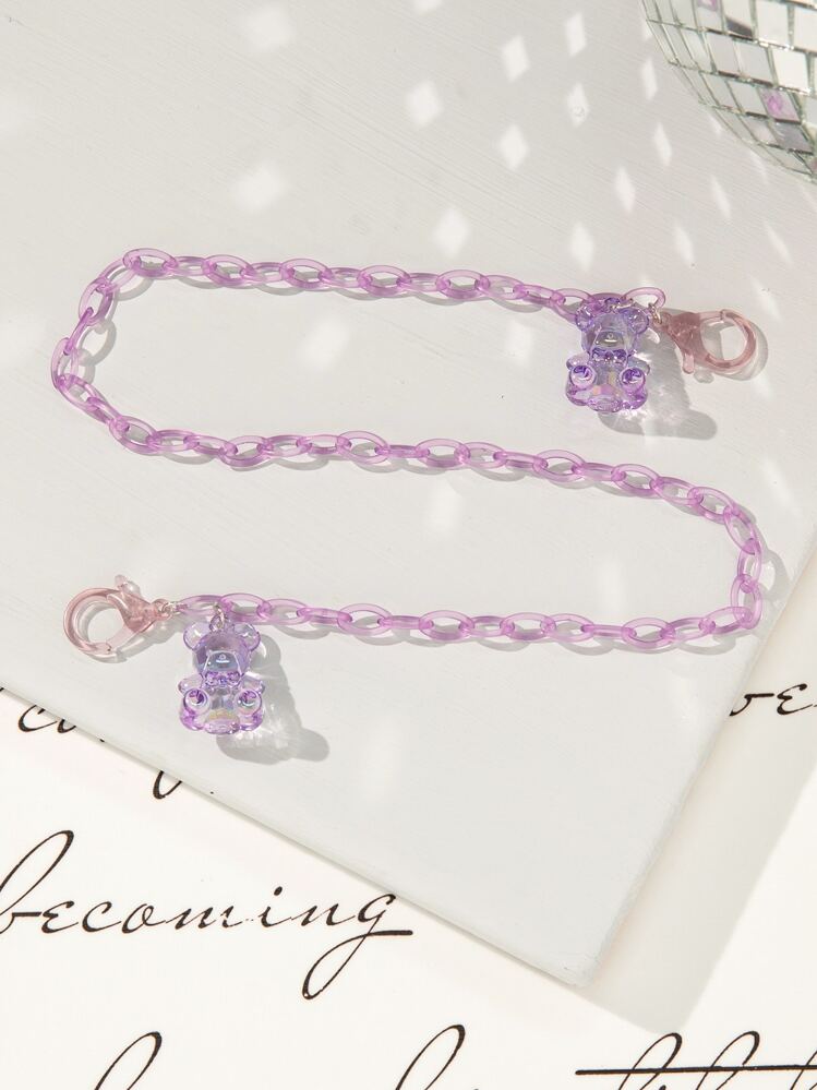 Bear Decor Glasses Chain Glasses Accessories For Women - Purple - View 1