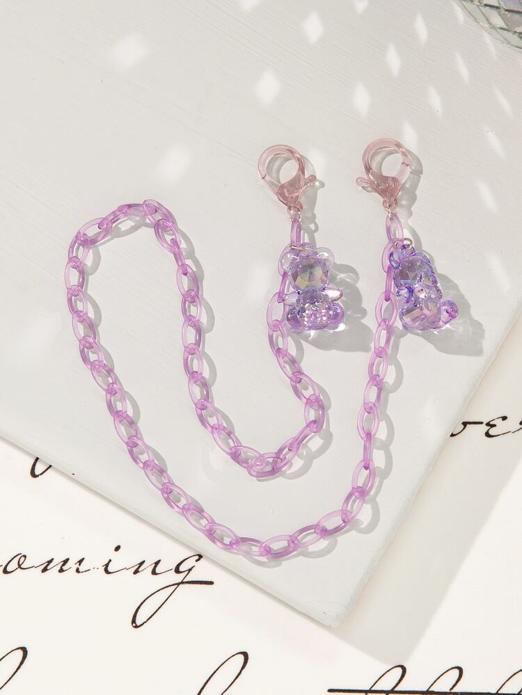Bear Decor Glasses Chain Glasses Accessories For Women - Purple - View 2