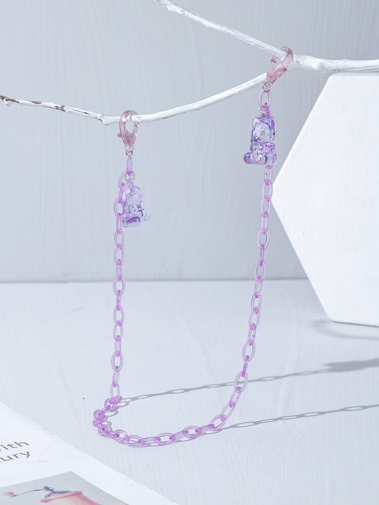 Bear Decor Glasses Chain Glasses Accessories For Women - Purple - View 3