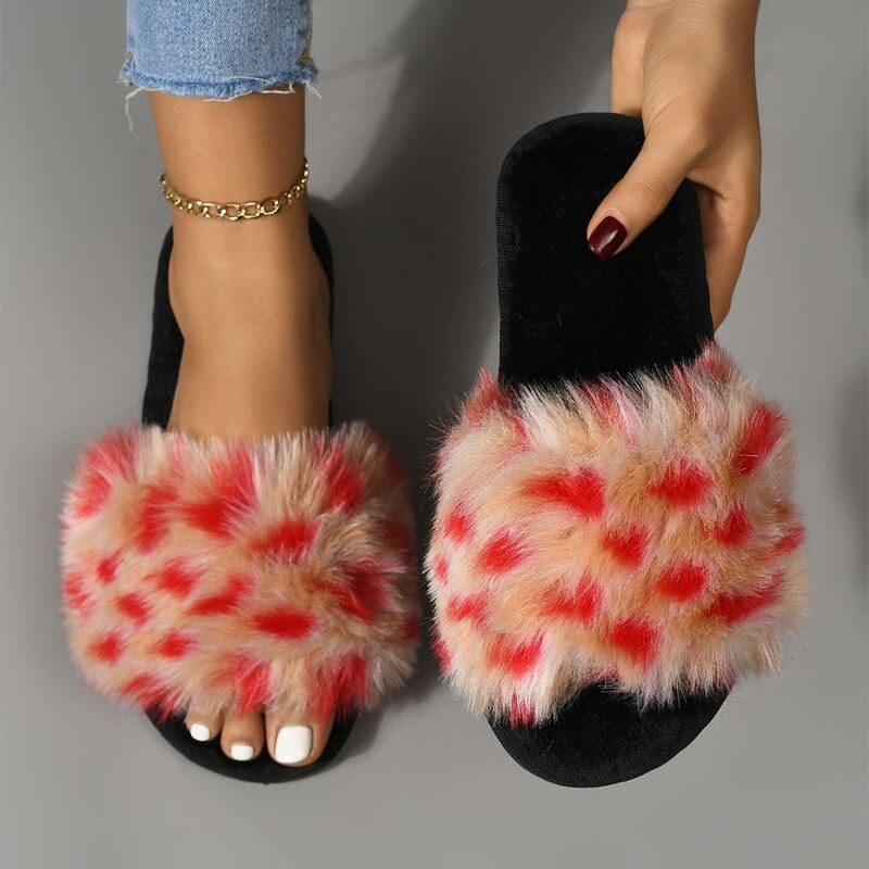 

Fluffy Bedroom Slippers, Multicolor