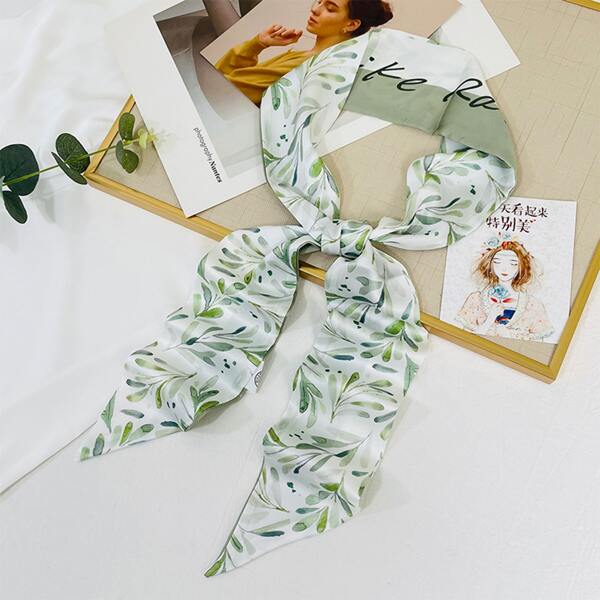 

Letter Graphic Twilly Scarf, Green