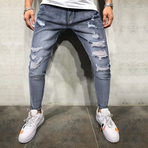 

Men Ripped Washed Jeans, Medium wash