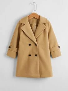 Cô Gái Trẻ Đôi ngực Cổ áo Áo khoác - Lạc đà - Xem 1