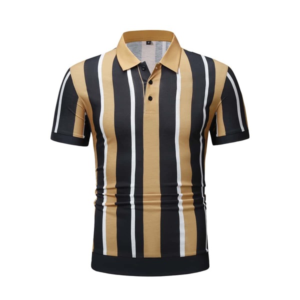 

Men Vertical Striped Polo Shirt, Multicolor
