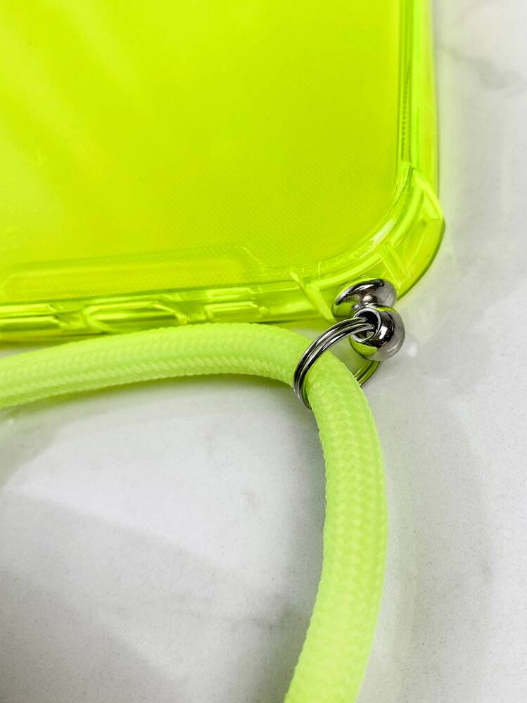 Apple Crossbody Phone Case Solid Phone Case With Lanyard Waterproof Shockproof Anti-Fall Scratch Resistant - Yellow - View 3