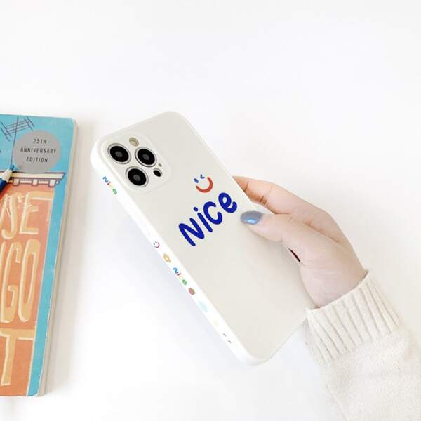 

Letter Graphic Phone Case, Beige
