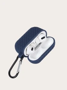 Woven Pattern Case Compatible With Airpods - Royal Blue - View 4