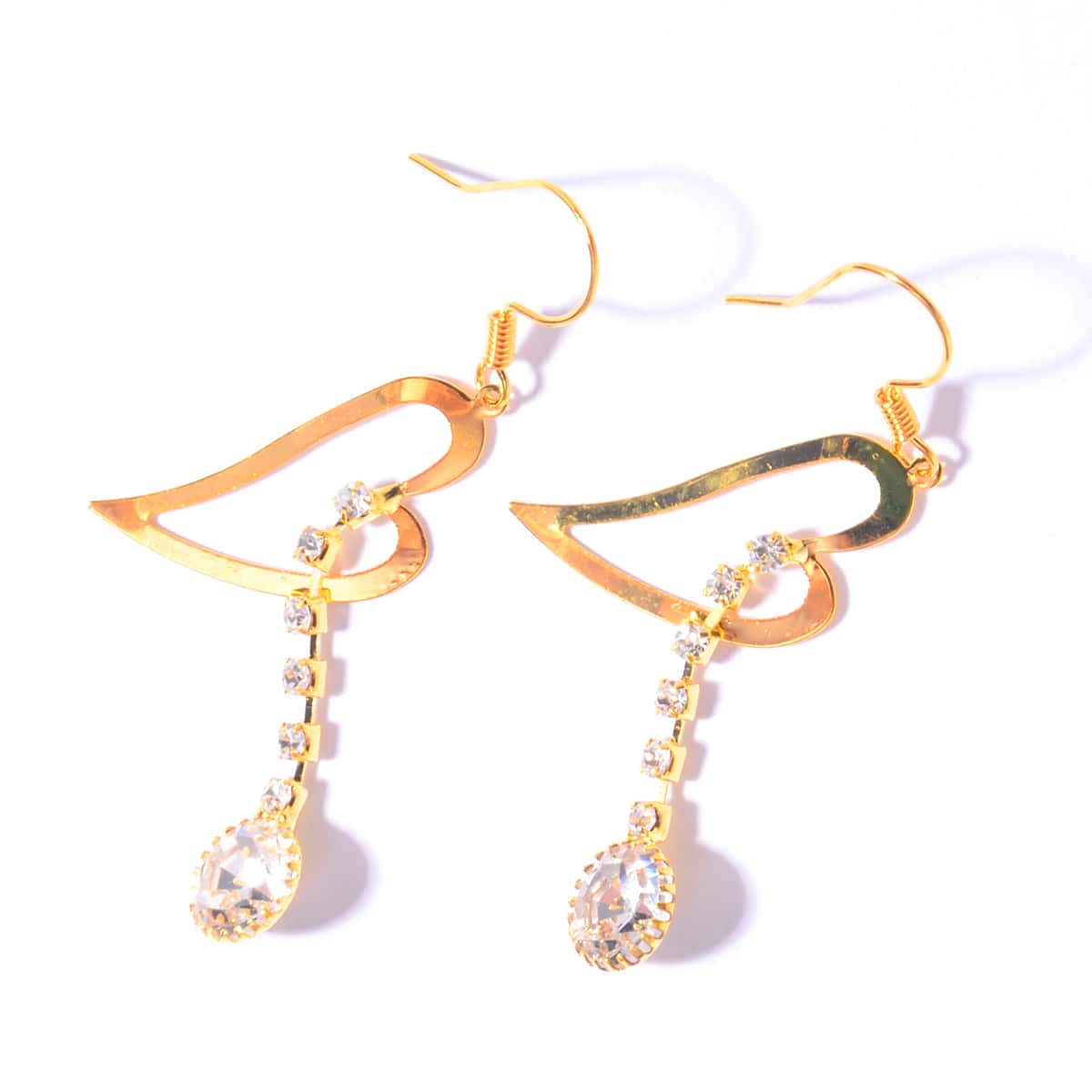 

Heart Drop Earrings, Gold