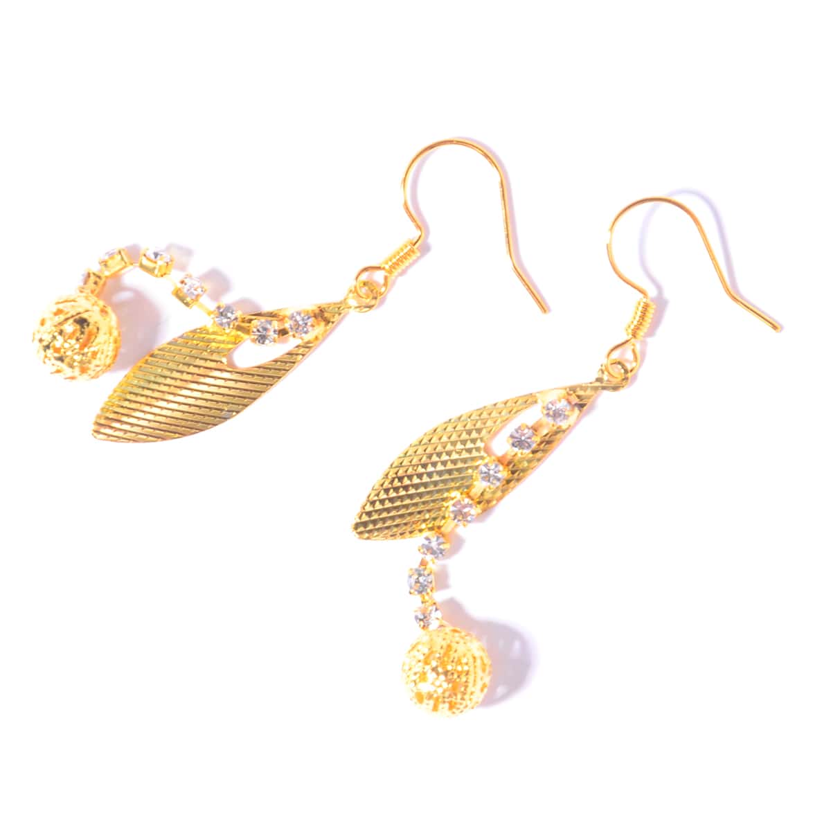 

Rhinestone Decor Drop Earrings, Rose gold