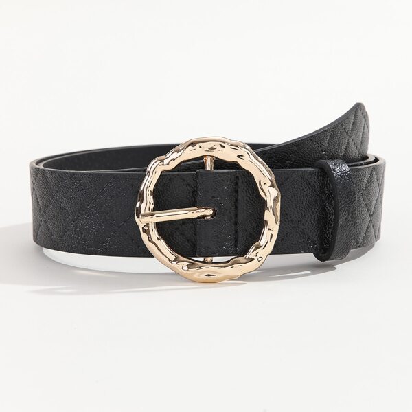 

Round Buckle Belt, Black