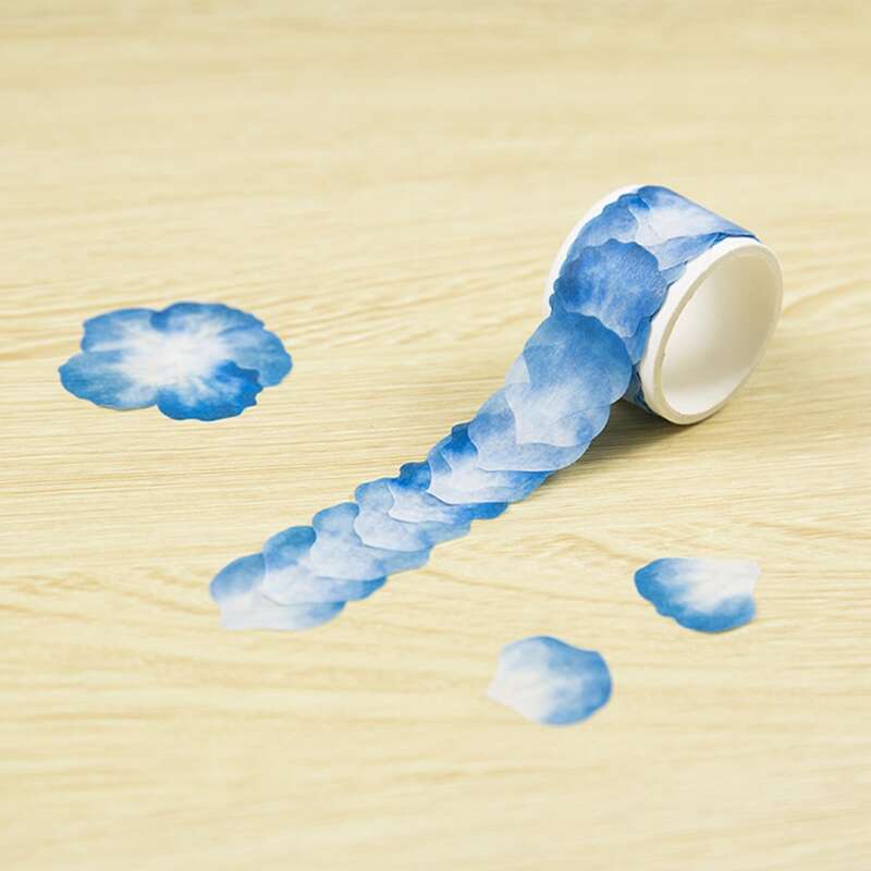 

1roll Petal Design Sticker, Blue
