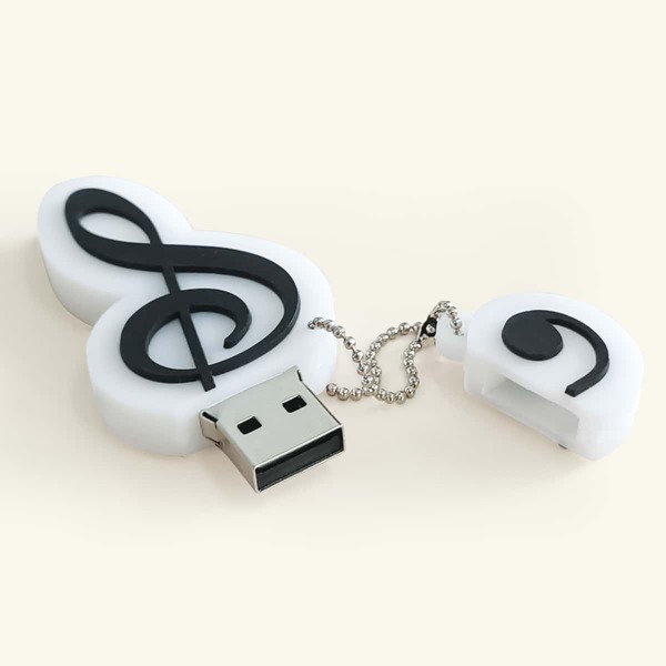 

USB-флеш-накопитель в форме музыкальной ноты, Белый