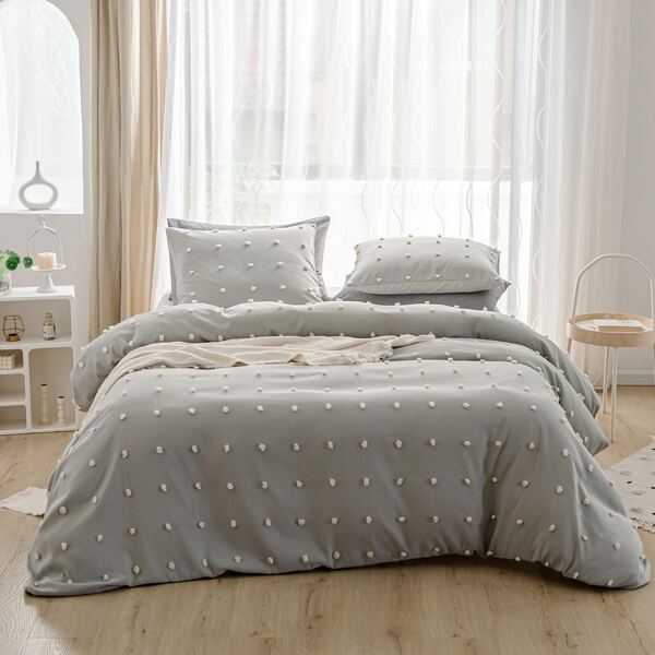 

Solid Color Duvet Cover Sets Without Filler, Grey