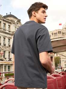 Tops Nam Lá thư Giải trí - Màu xám đen - Xem 2