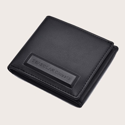 Men Letter Embossed Small Wallet
