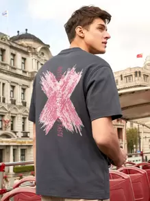 Tops Nam Lá thư Giải trí - Màu xám đen - Xem 1