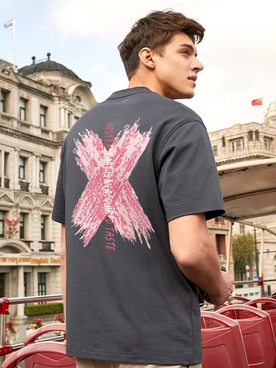 Tops Nam Lá thư Giải trí - Màu xám đen - Xem 1