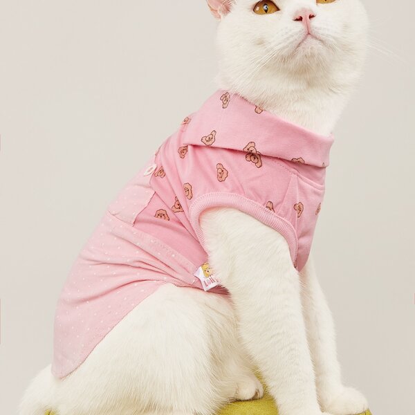 

Cartoon Graphic Pet Dress, Pink