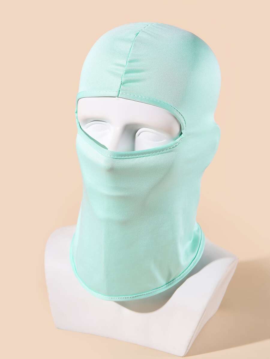 1 Mũ Ballaclava màu trơn nhanh khô và co giãn cho nam, thích hợp cho du lịch hàng ngày và kết hợp thể thao - Màu xanh Bạc hà - Xem 1