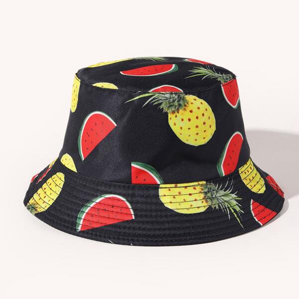 

Fruit Print Bucket Hat, Multicolor