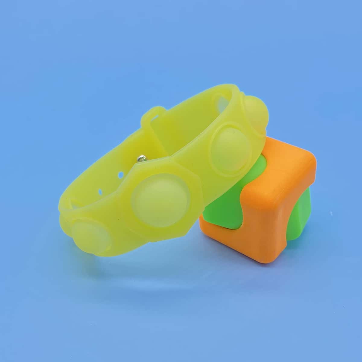 

1pc Luminous Push Pop Bubble Wristband, Yellow