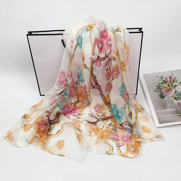

Flower Print Scarf, Multicolor