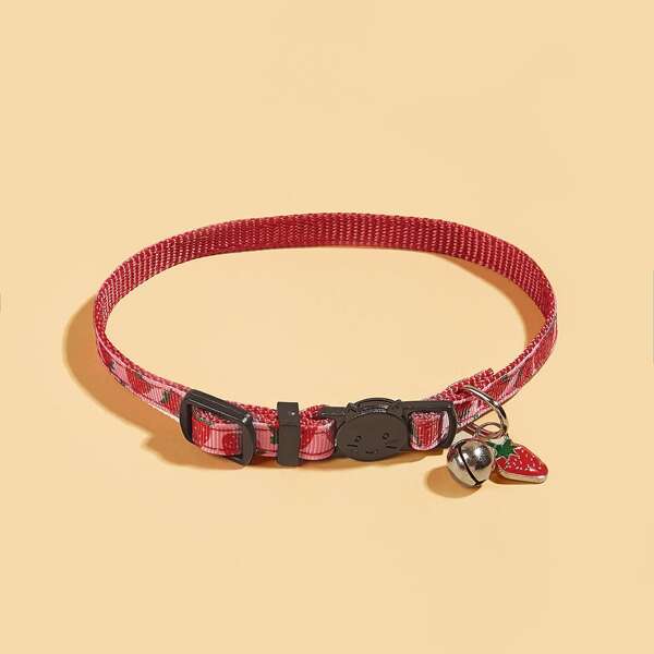 

Strawberry Pendant Pet Collar, Red
