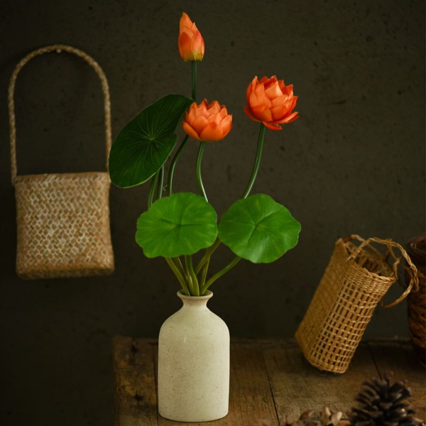 

1pc Artificial Lotus Flower, Orange