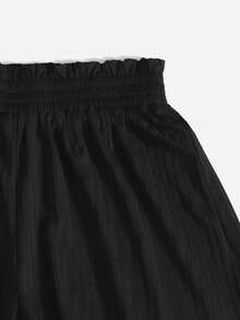 SHEIN Outfit de dos piezas Canalé Cintura con volante Liso Sexy